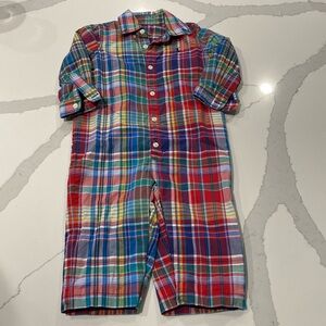 Polo Ralph Lauren Plaid Onesie size 9M